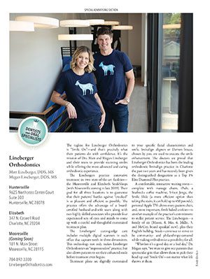 Lineberger Orthodontics in Charlotte Magazine in December 2019